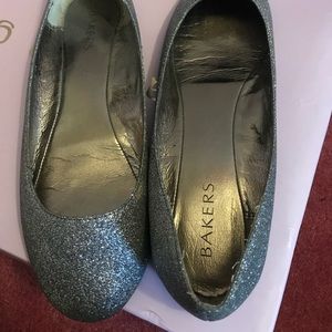 Sparkly silver flats